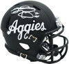 Johnny Manziel Autographed Texas A&M Black Aggies Script Logo Speed Mini Helmet "12 HT" Beckett BAS Witness Stock #262058