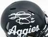 Johnny Manziel Autographed Texas A&M Black Aggies Script Logo Speed Mini Helmet "12 HT" Beckett BAS Witness Stock #262058