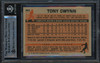 Tony Gwynn Autographed 1983 Topps Rookie Card #482 San Diego Padres (Aftermarket Sticker) Beckett BAS Stock #262301
