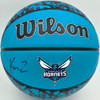 Kon Knueppel Autographed Charlotte Hornets Purple Graffiti Logo Basketball Fanatics Holo Stock #262374