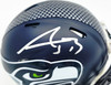 AJ Barner Autographed Seattle Seahawks Blue Super Bowl LX Champions Logo Speed Mini Helmet Beckett BAS Witness Stock #262488