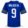 Seattle Seahawks Kenneth Walker III Autographed Blue Throwback Jersey "SB LX MVP" Beckett BAS Witness Stock #262404