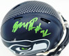 Byron Murphy II Autographed Seattle Seahawks Blue Super Bowl LX Champions Logo Speed Mini Helmet MCS Holo Stock #262525