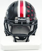 TreVeyon Henderson Autographed Ohio State Buckeyes Black Alternate Speed Mini Helmet (Smudged) Beckett BAS Witness #1W824685
