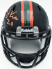 Bernie Kosar Autographed Miami Dolphins Eclipse Black Speed Mini Helmet (Smudged) JSA Witness #WC375697
