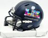 Sam Darnold Autographed Seattle Seahawks Blue Super Bowl LX Champions Logo Speed Mini Helmet (Smudged) Beckett BAS Witness #4W539914