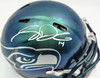 Sam Darnold Autographed Seattle Seahawks Green Rivalries Speed Mini Helmet (Smudged) Beckett BAS Witness #4W539946