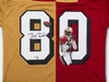 San Francisco 49ers Jerry Rice Autographed Red & Gold Hand Painted Mitchell & Ness Authentic Jersey Size L Fanatics Holo #QL84400275