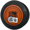 Gordie Howe Autographed Official Detroit Red Wings Logo Hockey Puck Beckett BAS #BV86531