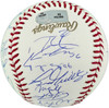 2007 World Series Champs Autographed Official WS Logo Baseball Boston Red Sox With 27 Signatures Including Pedroia & Varitek MLB Holo #BB680704