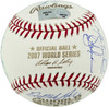 2007 World Series Champs Autographed Official WS Logo Baseball Boston Red Sox With 27 Signatures Including Pedroia & Varitek MLB Holo #BB680704