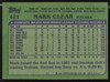 Mark Clear Autographed 1982 Topps Card #421 Boston Red Sox SKU #263686