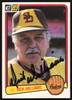 Dick Williams Autographed 1983 Donruss Card #625 San Diego Padres SKU #264643