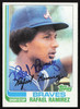 Rafael Ramirez Autographed 1982 Topps Card #536 Atlanta Braves SKU #264820