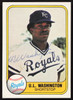 U.L. UL Washington Autographed 1981 Fleer Card #34 Kansas City Royals SKU #265047