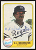 U.L. UL Washington Autographed 1981 Fleer Card #34 Kansas City Royals SKU #265049