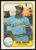 Cecil Cooper Autographed 1981 Fleer Card #639 Milwaukee Brewers SKU #265120