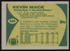 Kevin Mack Autographed 1989 Topps Card #149 Cleveland Browns SKU #265400