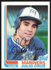 Julio Cruz Autographed 1982 Topps Card #130 Seattle Mariners SKU #263668