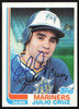 Julio Cruz Autographed 1982 Topps Card #130 Seattle Mariners SKU #263669