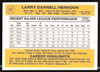 Larry Herndon Autographed 1983 Donruss Card #585 Detroit Tigers SKU #263761