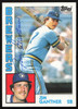 Jim Gantner Autographed 1984 Topps Card #298 Milwaukee Brewers SKU #264033