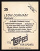 Leon Durham Autographed 1982 Topps Stickers Card #25 Chicago Cubs SKU #264215