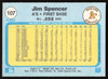 Jim Spencer Autographed 1982 Fleer Card #107 Oakland A's SKU #264730