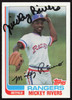 Mickey Rivers Autographed 1982 Topps Card #704 Texas Rangers SKU #264829
