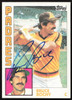 Bruce Bochy Autographed 1984 Topps Card #571 San Diego Padres SKU #265224