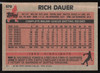 Rich Dauer Autographed 1983 Topps Card #579 Baltimore Orioles SKU #263857