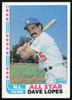 Dave Davey Lopes Autographed 1982 Topps Card #338 Los Angeles Dodgers SKU #264804