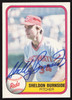 Sheldon Burnside Autographed 1981 Fleer Card #220 Cincinnati Reds SKU #265078