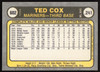 Ted Cox Autographed 1981 Fleer Card #602 Seattle Mariners SKU #265114