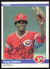 Cesar Cedeno Autographed 1984 Fleer Card #465 Cincinnati Reds SKU #265175