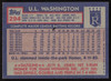 U.L. UL Washington Autographed 1984 Topps Card #294 Kansas City Royals SKU #265213