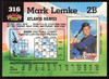 Mark Lemke Autographed 1992 Stadium Club Card #316 Atlanta Braves SKU #264138