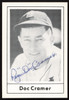 Roger Doc Cramer Autographed 1978 Grand Slam Card #58 Detroit Tigers SKU #264501