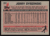 Jerry Dybzinski Autographed 1983 Topps Card #289 Cleveland Indians SKU #264661