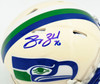Grey Zabel Autographed Seattle Seahawks Cream Retro Speed Mini Helmet MCS Holo Stock #263032