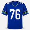 Seattle Seahawks Grey Zabel Autographed Blue Throwback Jersey MCS Holo Stock #263325