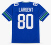 Seattle Seahawks Steve Largent Autographed Blue Throwback Jersey "HOF 95" Beckett BAS Witness Stock #263342