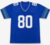 Seattle Seahawks Steve Largent Autographed Blue Throwback Jersey "HOF 95" Beckett BAS Witness Stock #263342