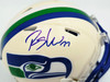 Rashid Shaheed Autographed Seattle Seahawks Cream Retro Speed Mini Helmet MCS Holo Stock #265572