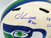 Julian Love Autographed Seattle Seahawks Cream Retro Full Size Speed Replica Helmet "SB LX Champs" MCS Holo Stock #265576