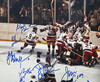 1980 Team USA Miracle on Ice Autographed Framed 16x20 Photo With 19 Signatures Beckett BAS Witness Stock #262545