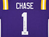 LSU Tigers Ja'Marr Chase Autographed Purple Jersey Beckett BAS QR Stock #263337