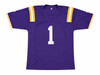 LSU Tigers Ja'Marr Chase Autographed Purple Jersey Beckett BAS QR Stock #263337