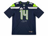 Seattle Seahawks Sam Darnold Autographed Blue Nike Super Bowl LX Patch Jersey Size XL Beckett BAS Witness Stock #265419