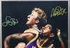 Larry Bird & Magic Johnson Autographed Framed 16x20 Photo (Creased) Beckett BAS Witness #3W385628